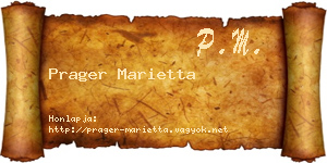 Prager Marietta névjegykártya